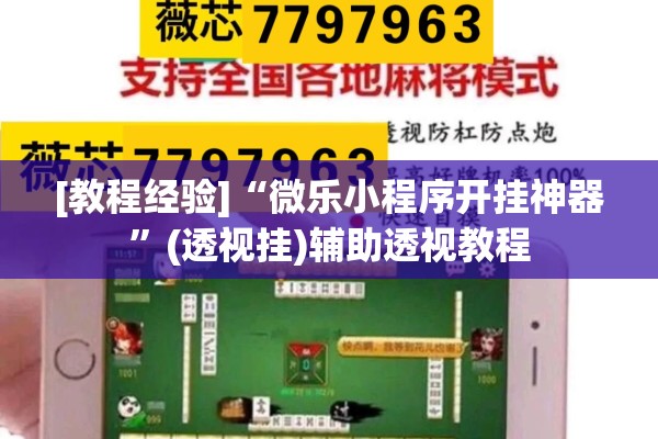 [教程经验]“微乐小程序开挂神器”(透视挂)辅助透视教程