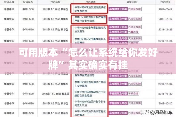 可用版本“怎么让系统给你发好牌	”其实确实有挂