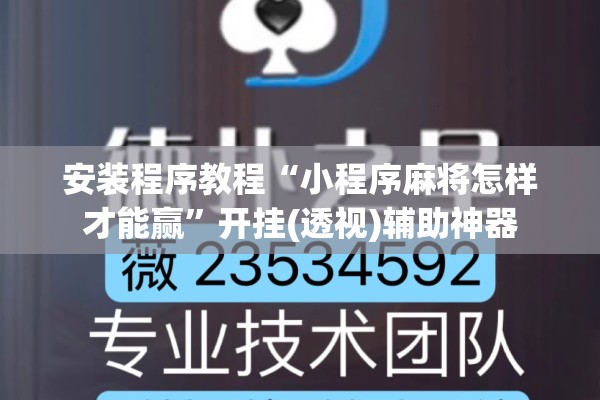 安装程序教程“小程序麻将怎样才能赢”开挂(透视)辅助神器