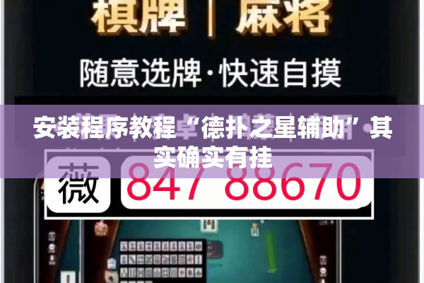 安装程序教程“德扑之星辅助”其实确实有挂