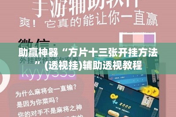 助赢神器“方片十三张开挂方法	”(透视挂)辅助透视教程