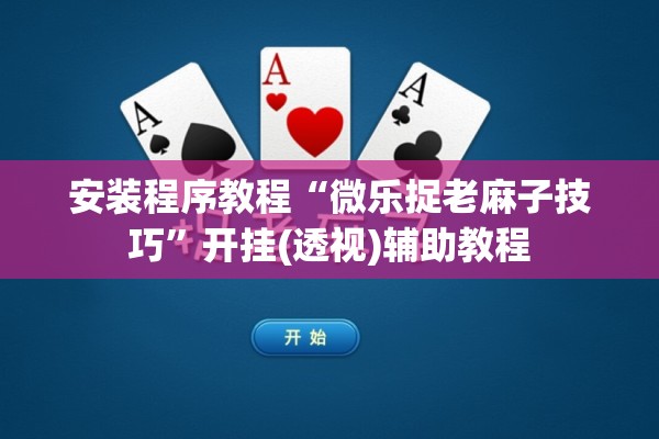 安装程序教程“微乐捉老麻子技巧”开挂(透视)辅助教程