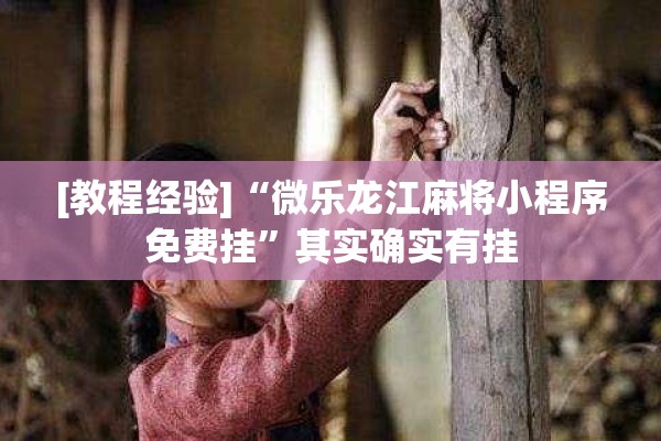 [教程经验]“微乐龙江麻将小程序免费挂”其实确实有挂