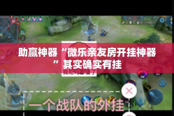 助赢神器“微乐亲友房开挂神器”其实确实有挂