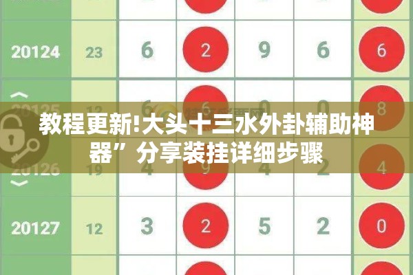 教程更新!大头十三水外卦辅助神器”分享装挂详细步骤