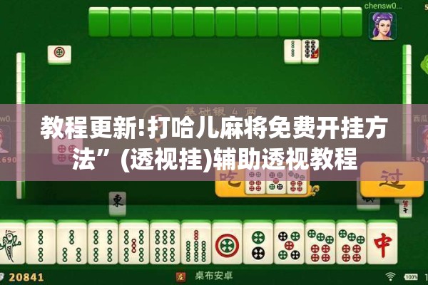 教程更新!打哈儿麻将免费开挂方法”(透视挂)辅助透视教程