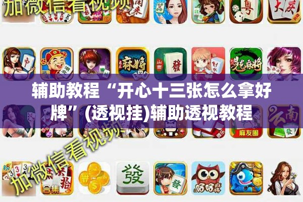 辅助教程“开心十三张怎么拿好牌	”(透视挂)辅助透视教程