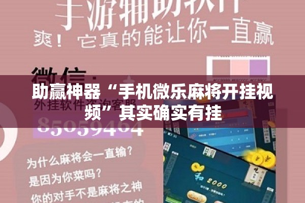 助赢神器“手机微乐麻将开挂视频	”其实确实有挂