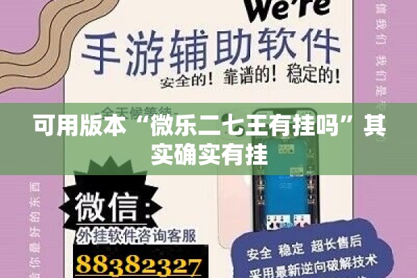 可用版本“微乐二七王有挂吗	”其实确实有挂
