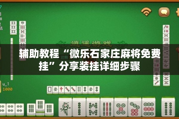 辅助教程“微乐石家庄麻将免费挂	”分享装挂详细步骤