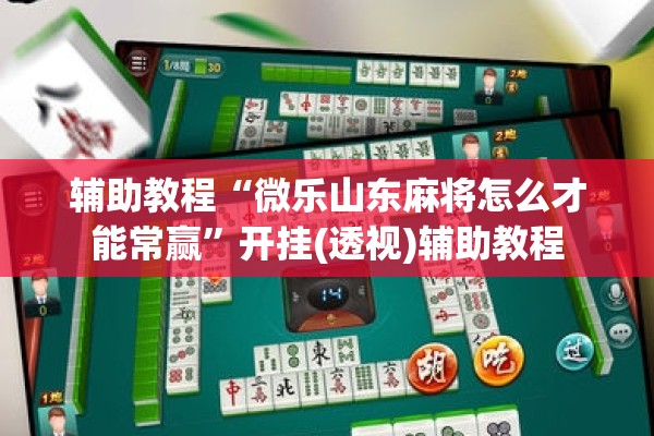 辅助教程“微乐山东麻将怎么才能常赢”开挂(透视)辅助教程