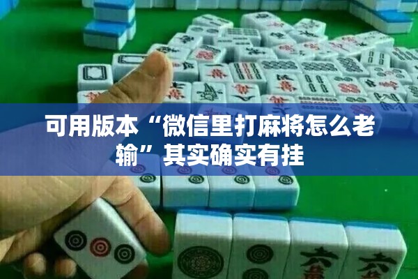 可用版本“微信里打麻将怎么老输”其实确实有挂