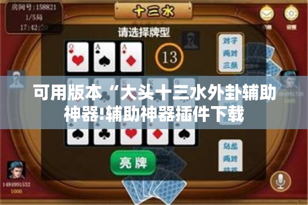 可用版本“大头十三水外卦辅助神器!辅助神器插件下载 可用版本“大头十三水外卦辅助神器!辅助神器插件下载