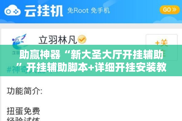 助赢神器“新大圣大厅开挂辅助”开挂辅助脚本+详细开挂安装教程