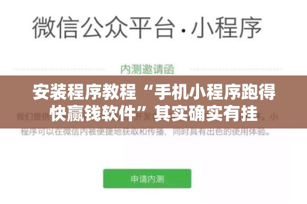 安装程序教程“手机小程序跑得快赢钱软件”其实确实有挂