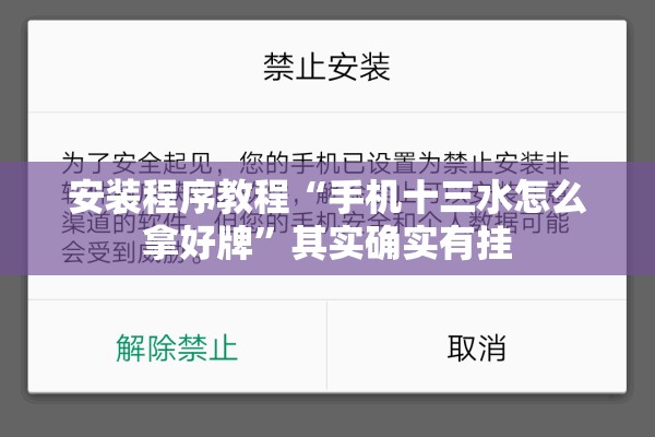 安装程序教程“手机十三水怎么拿好牌”其实确实有挂