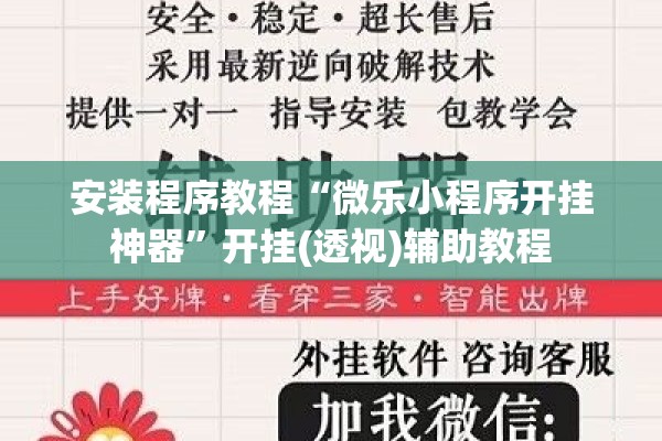 安装程序教程“微乐小程序开挂神器”开挂(透视)辅助教程