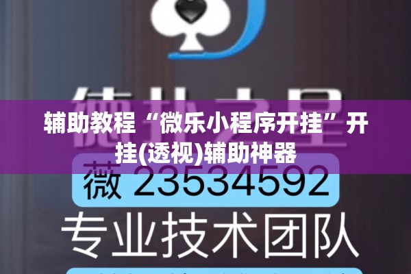 辅助教程“微乐小程序开挂”开挂(透视)辅助神器