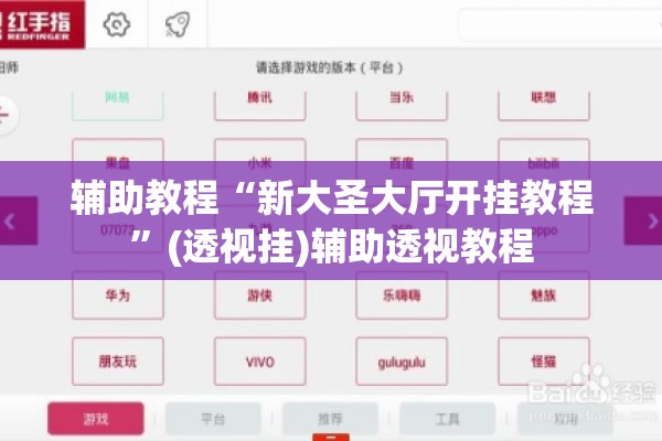 辅助教程“新大圣大厅开挂教程”(透视挂)辅助透视教程