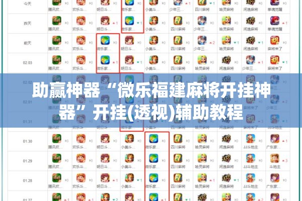 助赢神器“微乐福建麻将开挂神器”开挂(透视)辅助教程