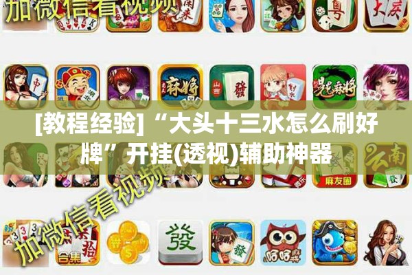 [教程经验]“大头十三水怎么刷好牌”开挂(透视)辅助神器