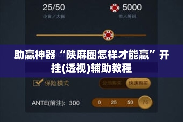 助赢神器“陕麻圈怎样才能赢”开挂(透视)辅助教程