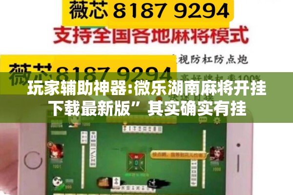 玩家辅助神器:微乐湖南麻将开挂下载最新版”其实确实有挂