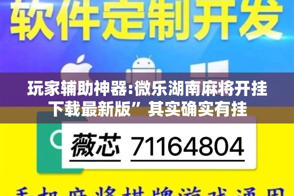 玩家辅助神器:微乐湖南麻将开挂下载最新版	”其实确实有挂
