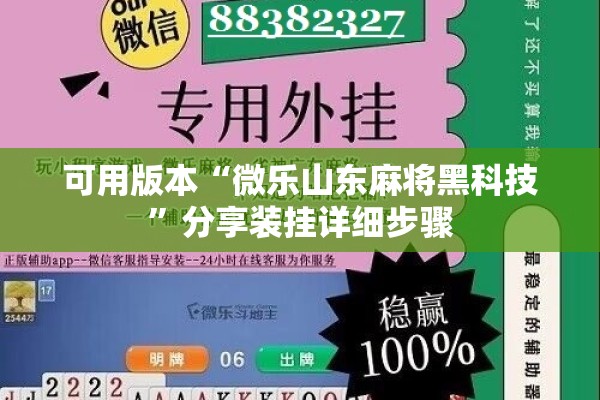 可用版本“微乐山东麻将黑科技”分享装挂详细步骤