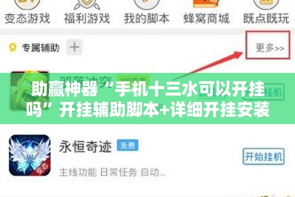 助赢神器“手机十三水可以开挂吗”开挂辅助脚本+详细开挂安装教程