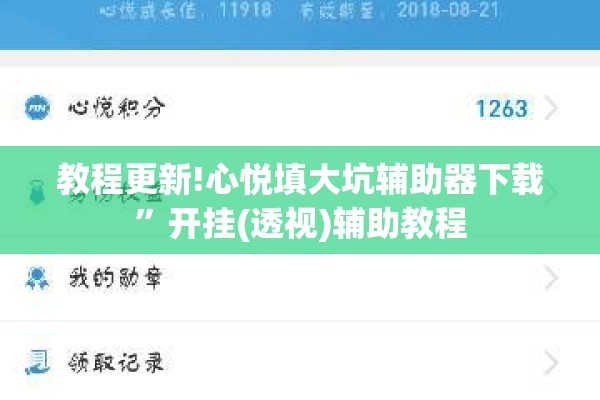 教程更新!心悦填大坑辅助器下载”开挂(透视)辅助教程