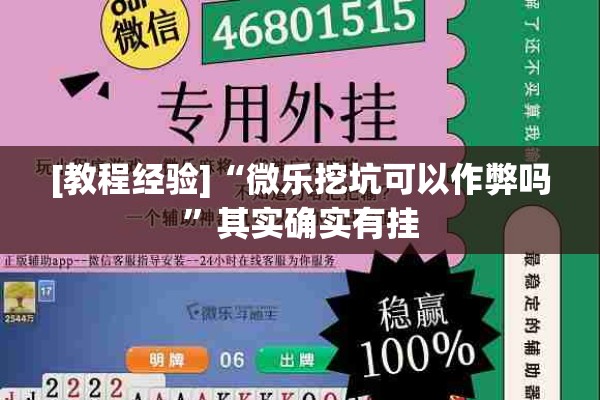 [教程经验]“微乐挖坑可以作弊吗	”其实确实有挂