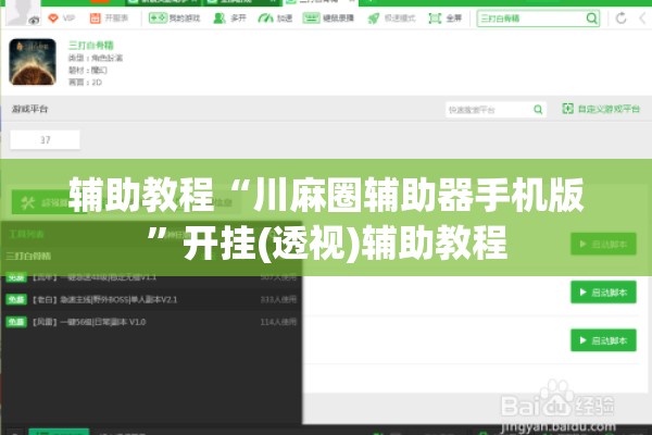 辅助教程“川麻圈辅助器手机版”开挂(透视)辅助教程