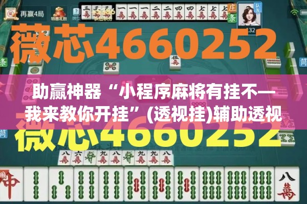 助赢神器“小程序麻将有挂不—我来教你开挂”(透视挂)辅助透视教程