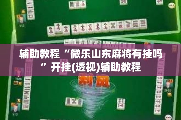 辅助教程“微乐山东麻将有挂吗”开挂(透视)辅助教程