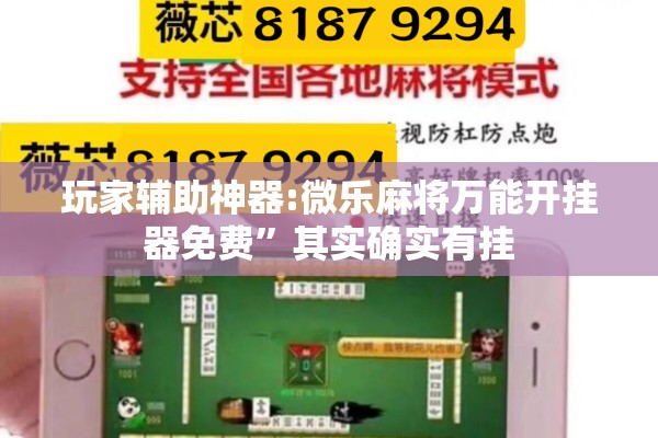 玩家辅助神器:微乐麻将万能开挂器免费”其实确实有挂
