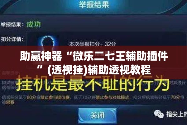 助赢神器“微乐二七王辅助插件”(透视挂)辅助透视教程
