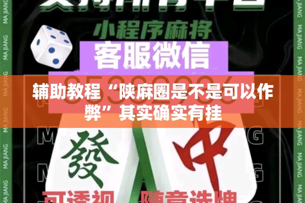 辅助教程“陕麻圈是不是可以作弊”其实确实有挂