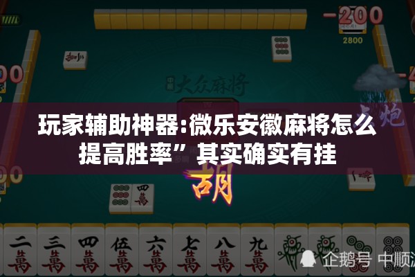 玩家辅助神器:微乐安徽麻将怎么提高胜率”其实确实有挂