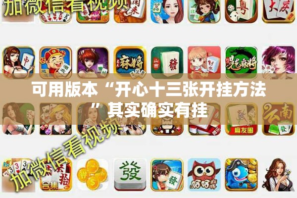 可用版本“开心十三张开挂方法”其实确实有挂
