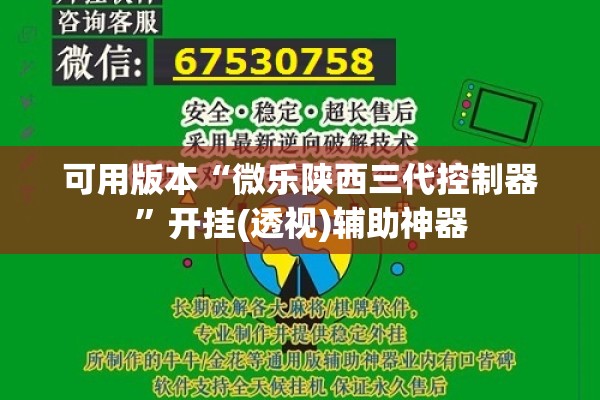 可用版本“微乐陕西三代控制器	”开挂(透视)辅助神器