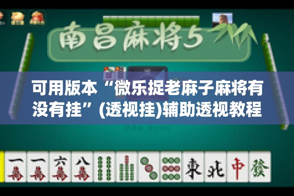 可用版本“微乐捉老麻子麻将有没有挂	”(透视挂)辅助透视教程