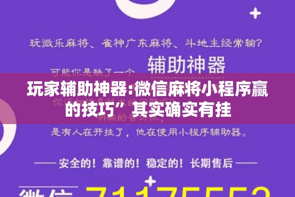玩家辅助神器:微信麻将小程序赢的技巧”其实确实有挂