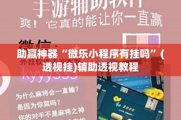 助赢神器“微乐小程序有挂吗”(透视挂)辅助透视教程