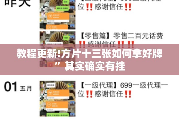 教程更新!方片十三张如何拿好牌”其实确实有挂