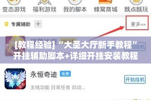 [教程经验]“大圣大厅新手教程	”开挂辅助脚本+详细开挂安装教程