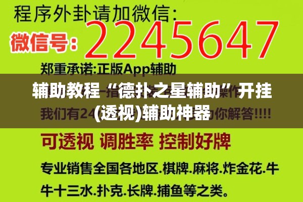 辅助教程“德扑之星辅助”开挂(透视)辅助神器