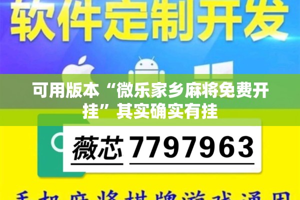 可用版本“微乐家乡麻将免费开挂”其实确实有挂