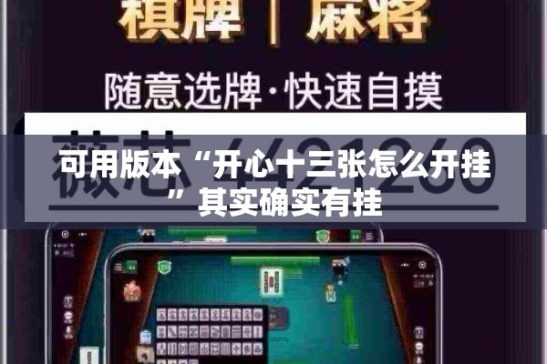 可用版本“开心十三张怎么开挂	”其实确实有挂
