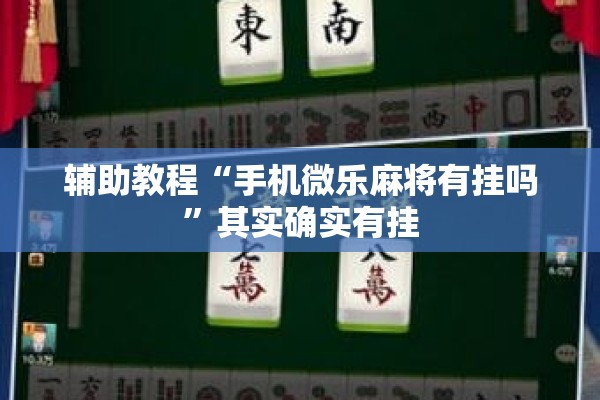 辅助教程“手机微乐麻将有挂吗	”其实确实有挂
